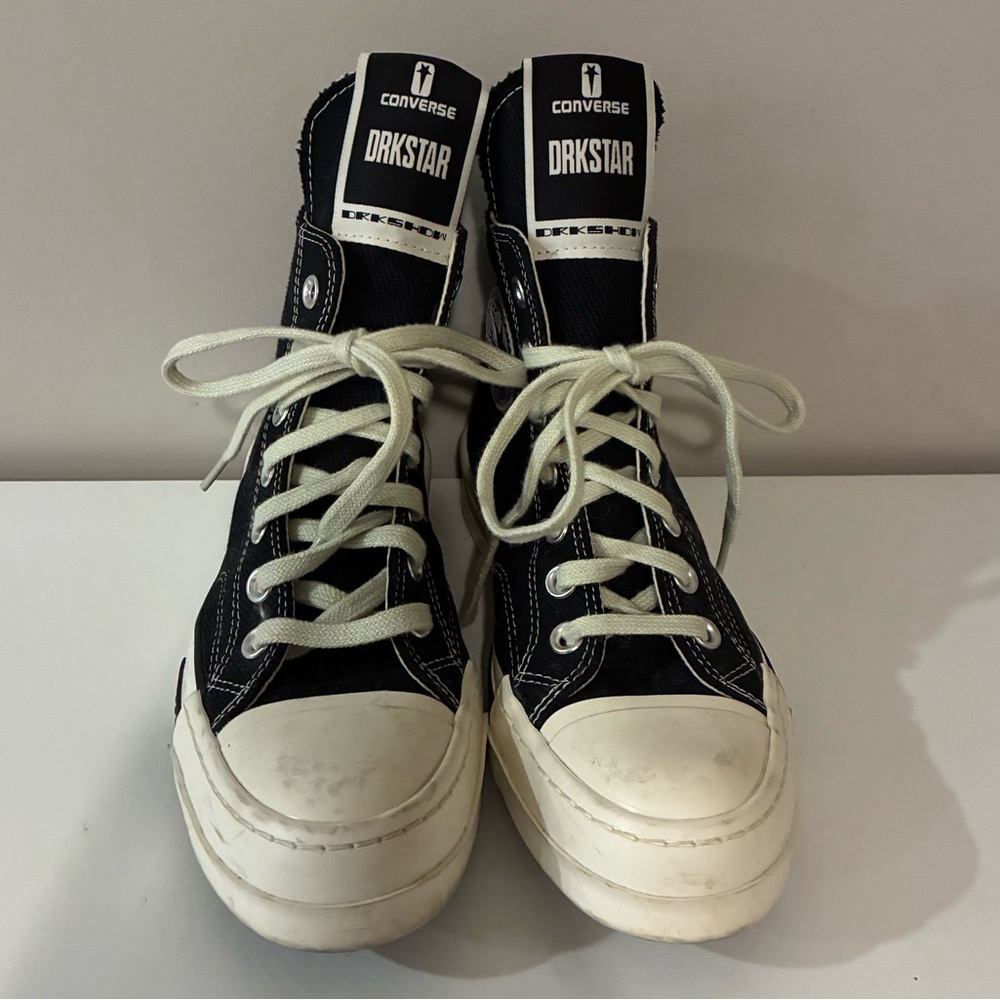 Converse DRKSTAR Hi Rick Owens DRKSHDW Black Sneakers - Picture 5 of 7